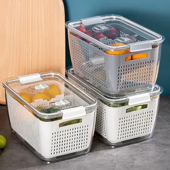 Новый сливной ящик 2021 года, многофункциональные недеформируемые пластиковые контейнеры для хранения овощей и фруктов для корзины для хранения в холодильнике
