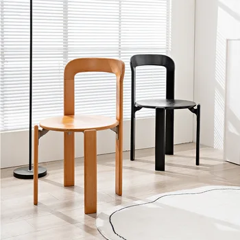 Обеденные стулья Nordic Light класса люкс из массива дерева, современный простой домашний обеденный стул для маленькой квартиры, можно сложить цветные стулья