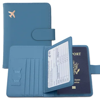 Обложка для паспорта из искусственной кожи, мужская и женская дорожная обложка для паспорта с держателем кредитной карты, чехол для бумажника, защитный чехол для кошелька
