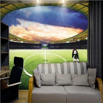 обои beibehang 3d большая фреска футбольный стадион персонализированное кафе бар гостиная ТВ фон фоновые обои фреска