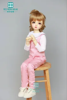 Одежда для кукол, модная футболка и джинсовые штаны-нагрудники для кукол 43-45 см, аксессуары для кукол 1/4 BJD MSD