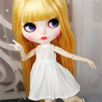 Одежда куклы DBS Blyth icy Белое платье без рукавов костюм для девочки и мальчика с суставами 1/6 30 см подарочная игрушка