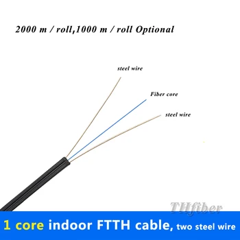 Одножильный однорежимный кабель FTTH Indoor drop Fiber самонесущая оптическая перемычка 1000/2000 м 1310 нм/1550 нм