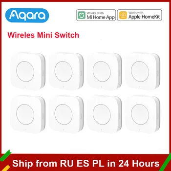 Оригинальный Aqara Smart Wireless Mini Switch Key однокнопочный пульт дистанционного управления ZigBee Sensor Wifi Переключатели работают с Mi Home Homekit