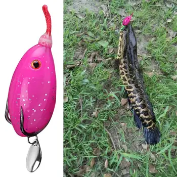 Отличный рыболовный крючок, легкая приманка для рыбы, Многоразовый бионический крючок в форме лягушки с зазубринами, защищающий от царапин