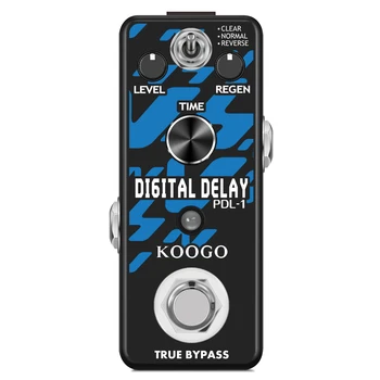 Педаль эффектов цифрового эхо-эффекта Koogo LEF-3803 для бас-гитары с 3 режимами Clear Normal Reverse