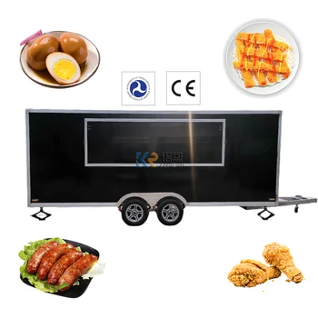 Передвижные кухни для быстрого питания с прицепами, полностью оборудованные тележки для кофе и мороженого на колесах