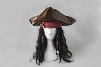 Пираты Капитан Джек Косплей Головной Убор Шляпа парик оголовье Головной Убор Аксессуары Для Костюмов На Хэллоуин