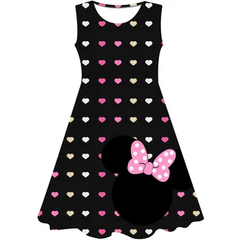 Платье с Минни и Микки Маусом, платье для девочек, детское праздничное платье для косплея, детское платье принцессы на День рождения без рукавов, одежда 2023