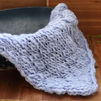 Плотное детское одеяло ручной работы из искусственной шерсти мериноса, винтажный наполнитель для корзины, коврик для новорожденного, фон для позирования, реквизит для фотосъемки