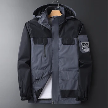 Плюс размер 8XL, мужская ветровка, непромокаемый тренч, куртки, модная куртка для альпинизма, кемпинга, мужская верхняя одежда большого размера