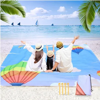 Пляжное одеяло Большой легкий пляжный коврик Водонепроницаемое пескостойкое уличное портативное одеяло для отдыха на пляже, кемпинга, пешего туризма