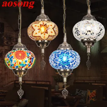 Подвесной светильник AOSONG в богемном стиле, простая креативная Декоративная стеклянная светодиодная потолочная люстра для дома, гостиной, спальни