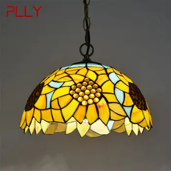 Подвесной светильник PLLY Tiffany, современная светодиодная лампа в виде цветка, светильники для украшения домашней столовой