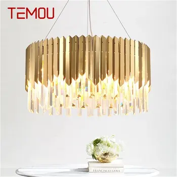 Подвесной светильник TEMOU в постмодернистском стиле, роскошный золотой светодиодный светильник, декоративный для домашней столовой гостиной