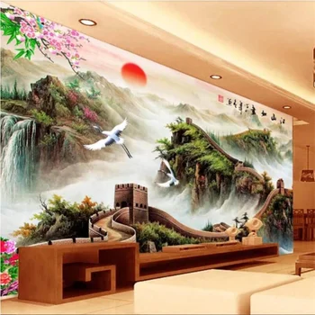 Пользовательские 3D обои фотообои Китайский стиль Wanli Great Wall гостиная спальня фотообои обои для домашнего декора фотообои