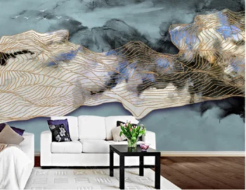 Пользовательские фрески, 3D Абстрактные дымчатые чернила, фотообои с горным пейзажем, лес, Домашний декор для гостиной, Настенное покрытие 3 D
