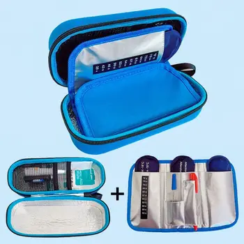 Портативная водонепроницаемая Оксфордская сумка-холодильник для инсулина, переносная диабетическая термоизолированная морозильная камера с охлажденным пакетом льда без геля