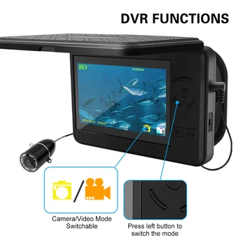 Портативная камера для подводной рыбалки, водонепроницаемый видеоискатель, DVR-камера с 4,3-дюймовым ЖК-дисплеем для рыбалки на лодке на ледяном озере.