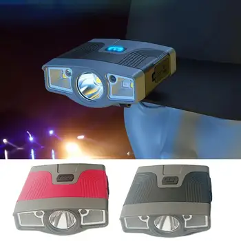 Портативный Умный датчик движения, зажим для крышки, USB Перезаряжаемый Зажим для крышки фары, Фонарь для ночной рыбалки, Водонепроницаемый Головной фонарь