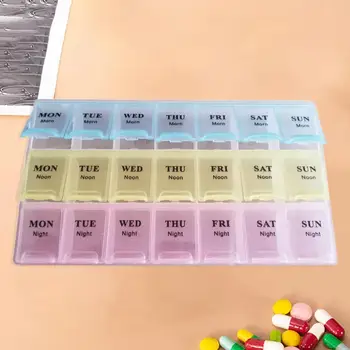 Практичная коробка для таблеток, большая емкость, коробка для таблеток с крышкой, Многоразовый еженедельный футляр для витаминных таблеток