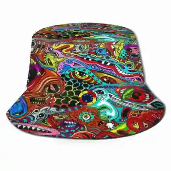 Психоделический Реферат 8 Корейских Кепок Забавные Пляжные Шляпы-Ведерки Психоделический Препарат Dmt Кислотный Реферат