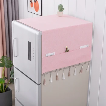 Пылезащитная ткань для холодильника 53x140 см с кисточками, полотенце для холодильника, Пылезащитный чехол для холодильника, декор крышки стиральной машины