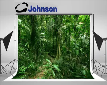пышная зеленая листва, тропические джунгли, фон для дерева, высококачественная компьютерная печать, фон для фотостудии