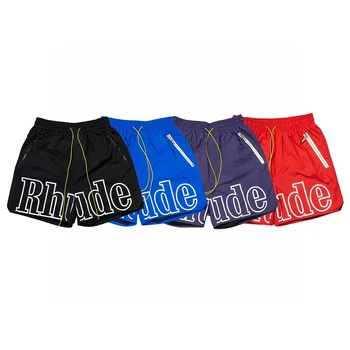 Разноцветные шорты Rhude Для мужчин и женщин 1: 1, высококачественные шорты с логотипом Rhude, сетчатые бриджи Внутри бирки