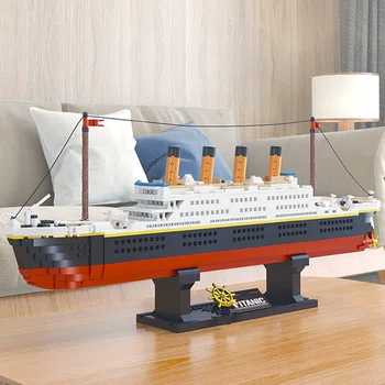 Ретро классический корабль 1912 Титаник круиз 1288 шт. модель строительного блока креативный подарок на день рождения, детская технологическая развивающая игрушка