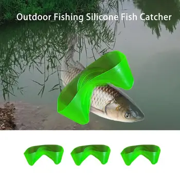 Рыболовная перчатка Резиновая зеленого цвета, перчатка для ловли рыбы, нескользящая, устойчивая к ударам, Многоразовое приспособление для защиты рук при ловле рыбы для рыболова