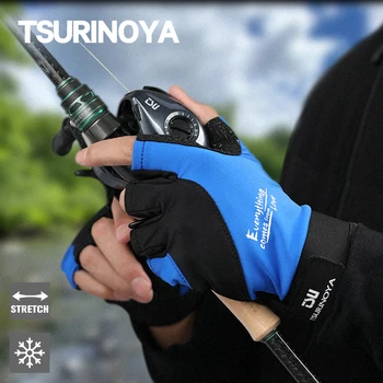Рыболовные перчатки TSURINOYA с полупальцами, солнцезащитные Универсальные дышащие летние нескользящие удобные перчатки для скалолазания и верховой езды