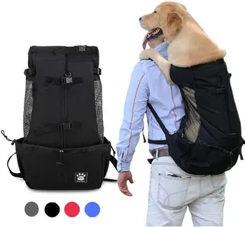 Рюкзак для домашних собак, дышащий, для пеших прогулок На открытом воздухе, Большая сумка для переноски собак, Регулируемая Прочная сумка для собак для крупного золотистого ретривера-бульдога