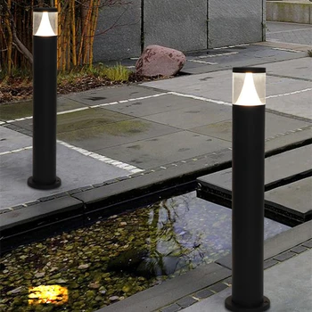Светодиодная лампа для садовой лужайки, современный водонепроницаемый алюминиевый столб, 85 ~ 265 В, уличный фонарь для ландшафтной лужайки во дворе виллы