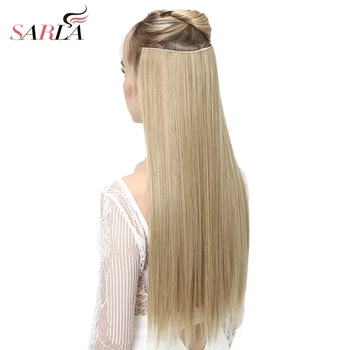 Синтетическая заколка для наращивания волос, омбре, Байалаж, Длинные прямые кусочки волос Flase Для женщин, 24 