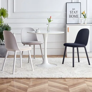 Скандинавский обеденный стул, Пластиковый письменный стул, чувство дизайна, Домашний стул для макияжа, игры на открытом воздухе, Современный минималистичный стул со спинкой LQYH