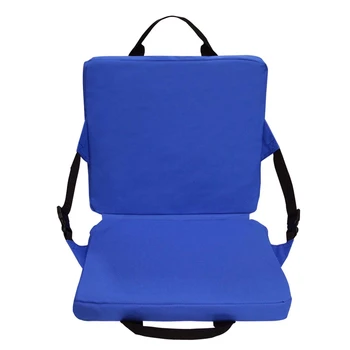 Складной уличный стул со спинкой, стул с мягкой подушкой, портативный коврик для сиденья на пляже, для пеших прогулок, для стадиона, синий