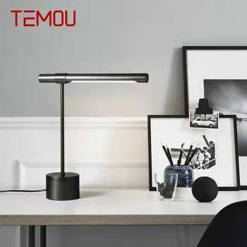 Современная латунная настольная лампа TEMOU LED Креативная Простая Черная Кровать Настольная Лампа Для Украшения дома Гостиной Спальни