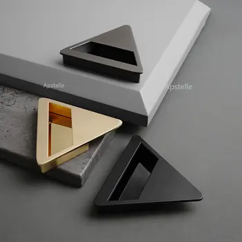 Современная Скрытая ручка с треугольными прорезями для встроенного ящика шкафа Тянет Татами из цинкового сплава, Пряжка для дверных ручек Скандинавского шкафа