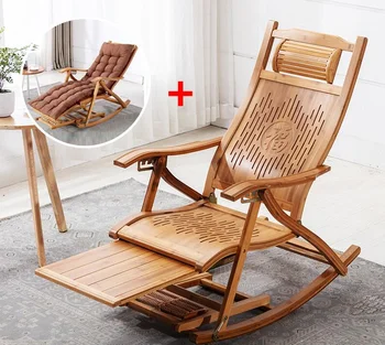 Современное складное Бамбуковое кресло-качалка, Шезлонг Для взрослых, Дизайн деревянного пола, Кресло для медитации, Мебель-качели для гостиной
