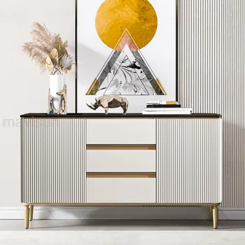 Современные буфеты для прихожей с большой вместимостью Мебель для столовой Golden Lines Для хранения кухонных шкафов белого цвета