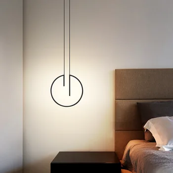 Современные простые прикроватные подвесные светильники Специального дизайна с длинным кабелем, потолочные подвесные светильники для спальни, бара, кабинета, светильники