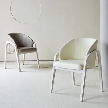 Современный минималистичный кремовый стул для пикника, скандинавский роскошный дизайнерский стул для столовой, домашний стул для гостиной со спинкой