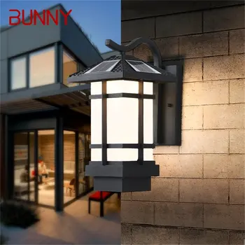 Солнечный настенный светильник BUNNY, Уличное современное светодиодное бра, Водонепроницаемое освещение внутреннего дворика для крыльца, балкона, внутреннего дворика, прохода между виллами