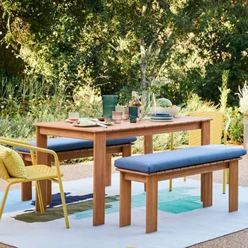 Сочетание стола и стула для отдыха в скандинавском стиле журнальный столик из массива дерева терраса водонепроницаемая и солнцезащитная мебель