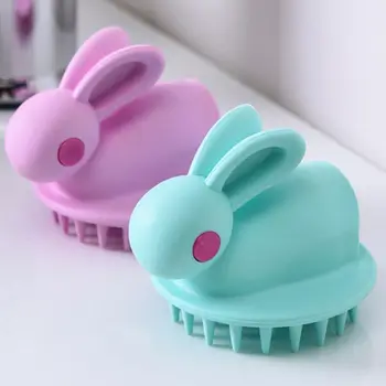 Спа-инструмент для ванны Cute Rabbit Силиконовая массажная щетка для шампуня для кожи головы, щетки для чистки, Расческа для волос, щетка для душа
