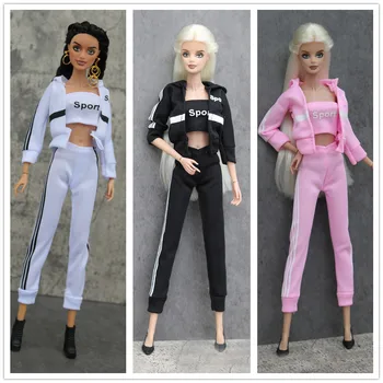 Спортивная одежда комплект одежды / пальто + топ + брюки / 30 см Кукольное платье Наряд Повседневная Одежда Одежда для куклы barbie Xinyi Fr2 кукольный домик игрушка