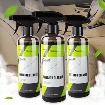 Спрей-очиститель салона автомобиля, средство для очистки деталей, средство для чистки жидкой кожи, пластика, освежающий реставратор