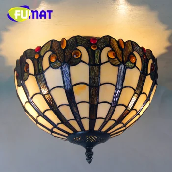 Стеклянная люстра FUMAT Tiffany, декор для верхнего освещения ресторана отеля, кафе, гостиной, кабинета, спальни, Креативный потолочный светильник