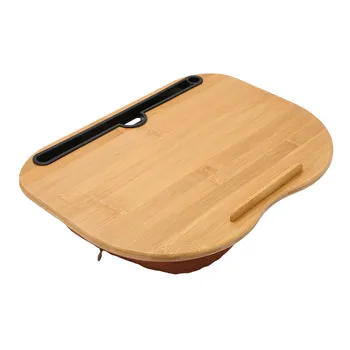 Стол для ноутбука, бамбуковое дерево, вмещает до 15,6 дюймов, портативный стол на коленях с подушкой для работы, письма, рисования